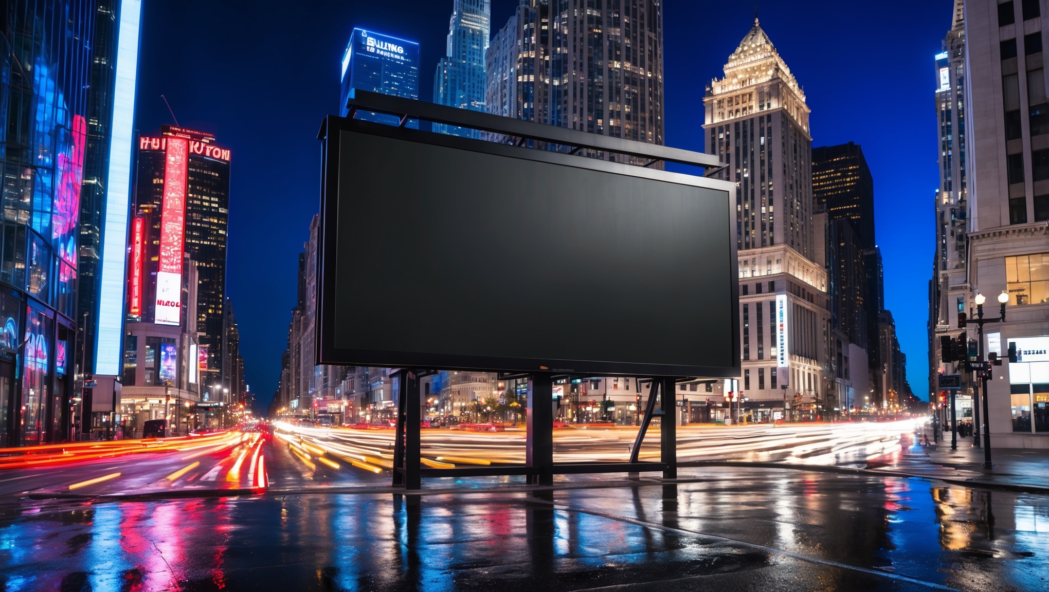 Outdoor LED noturno no centro da cidade